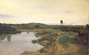 Jean Baptiste Camille  Corot La promenade du Poussin (mk01) oil painting artist